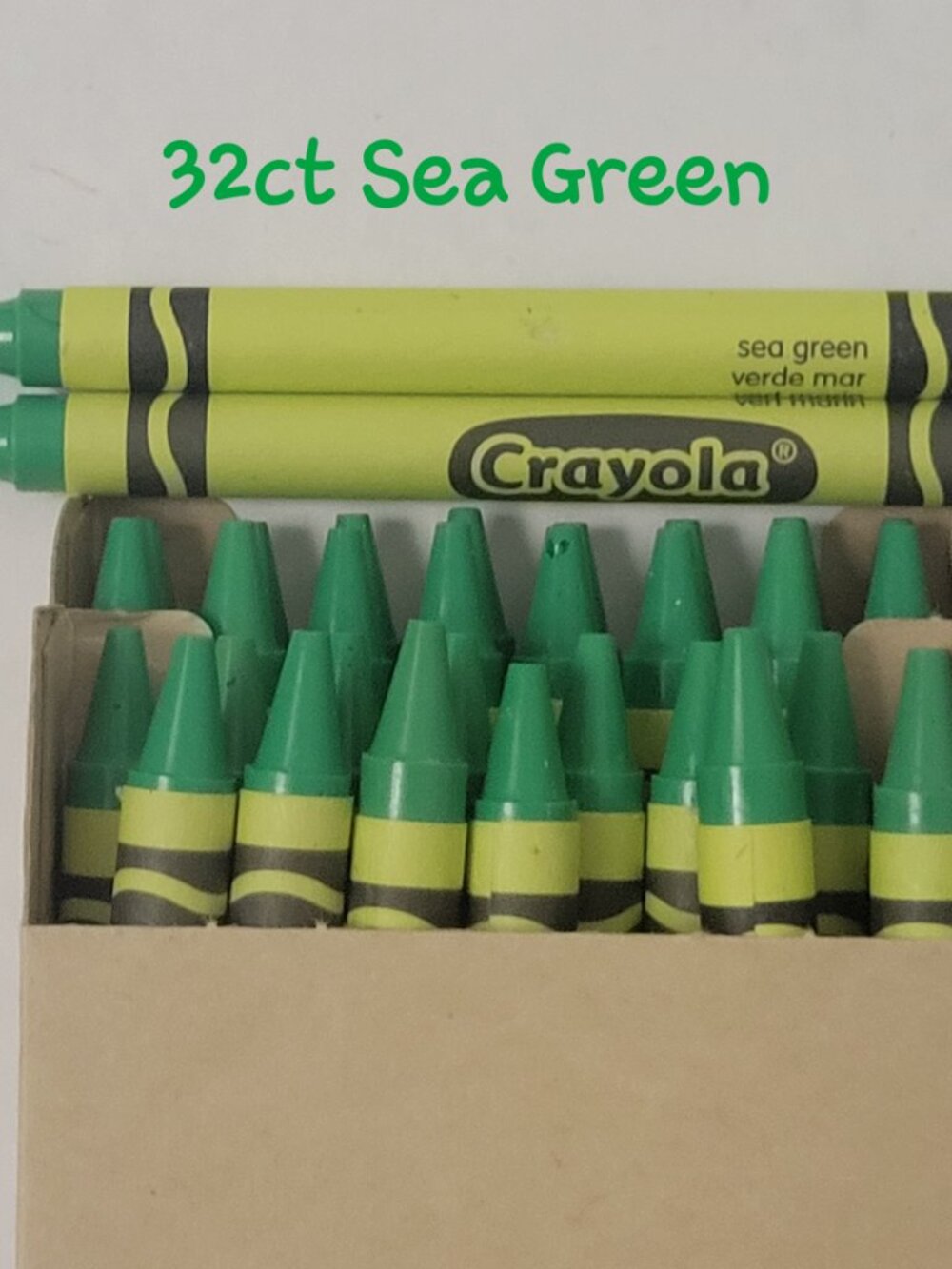 (32) Crayola Crayons (Sea Green) Single Color Bulk Lot
